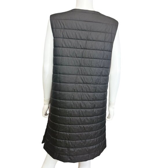 PACIBE Puffer Vest Womens M Black Quilted Sleeveless Polyester Zip Front Warm - Picture 2 of 7